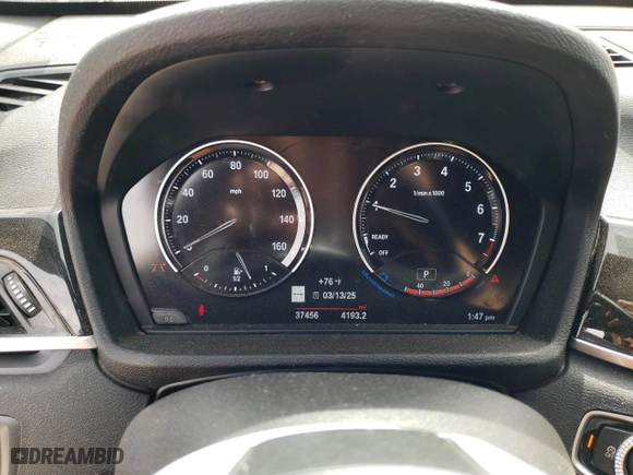2019 BMW X1 sDrive28i with VIN WBXHU7C51K5L10965, listed as a Copart auction lot 48662875 with 37,456 mi miles and Salvage Title. Bid and sale history available at carsss.com. Image 9.