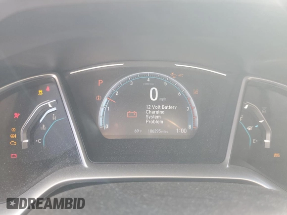 2019 Honda Civic Sedan EX with VIN 19XFC1F30KE009879, listed as a Copart auction lot 46244955 with 106,295 mi miles and Non Repairable. Bid and sale history available at carsss.com. Image 9.