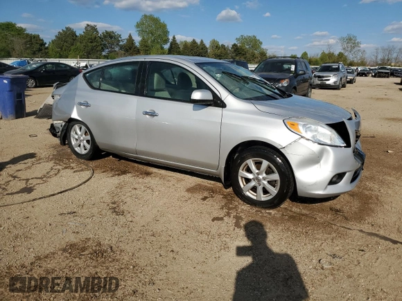 2013 Nissan Versa S Plus with VIN 3N1CN7AP6DL884718, listed as a Copart auction lot 55601705 with 65,622 mi miles and Salvage title. Bid and sale history available at DreamBid. Image 4.