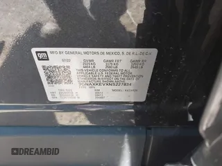 2022 Chevrolet Equinox LT with VIN 3GNAXKEVXNS227834, listed as a IAAI auction lot 41773035 with 42,738 mi miles. Bid and sale history available at carsss.com. Image 9.