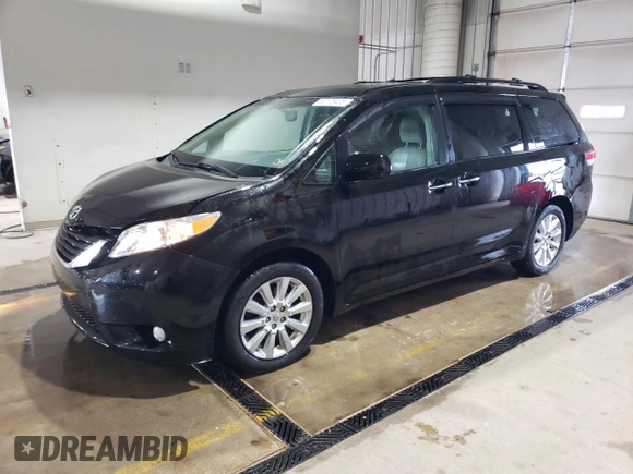2012 Toyota Sienna XLE with VIN 5TDDK3DC9CS047319, listed as a Copart auction lot 53173405 with 198,654 mi miles and Salvage Title. Bid and sale history available at carsss.com. Image 1.