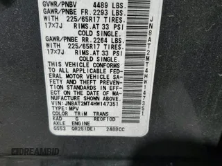 2017 Nissan Rogue S with VIN JN8AT2MT4HW147351, listed as a Copart auction lot 57682405 with 86,983 mi miles and Salvage title. Bid and sale history available at DreamBid. Image 14.