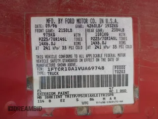 1997 Ford Ranger XLT с VIN 1FTCR10A1VUA69748, выставлен на аукционе IAAI как лот 41915512 с пробегом 249 757 миль миль и . История ставок и продаж доступна на DreamBid. Изображение 9.