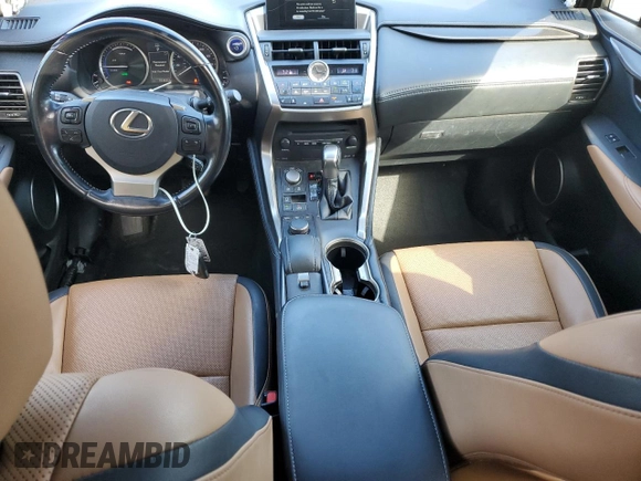 2017 Lexus NX 300h with VIN JTJBJRBZXH2070656, listed as a Copart auction lot 43397545 with 91,469 mi miles and Salvage Title. Bid and sale history available at DreamBid. Image 8.