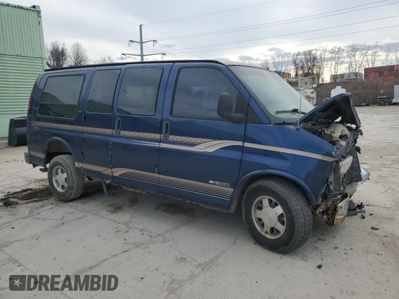 2000 Chevrolet Express Cargo Van w/YF7 with VIN 1GBFG15R5Y1109387, listed as a Copart auction lot 48850655 with 176,057 mi miles and Salvage Title. Bid and sale history available at carsss.com. Image 4.