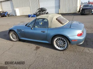 2001 BMW Z3 3.0i with VIN WBACN53491LJ55346, listed as a Copart auction lot 80104124 with 191,769 mi miles and Clean Title. Bid and sale history available at carsss.com. Image 2.