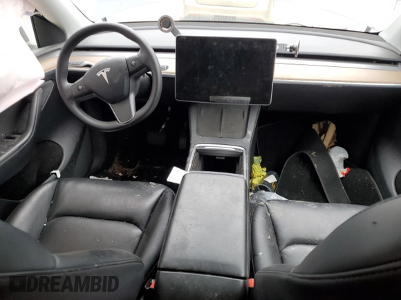 2022 Tesla Model Y Long Range with VIN 7SAYGAEE6NF523835, listed as a Copart auction lot 47874565 with Not Provided miles and Salvage Title. Bid and sale history available at DreamBid. Image 8.