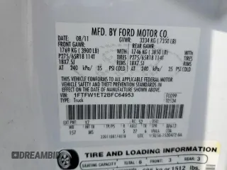 2011 Ford F-150 XLT с VIN 1FTFW1ET2BFC64953, выставлен на аукционе Copart как лот 62419915 с пробегом 173 782 миль миль и Списание • Salvage title. История ставок и продаж доступна на DreamBid. Изображение 12.