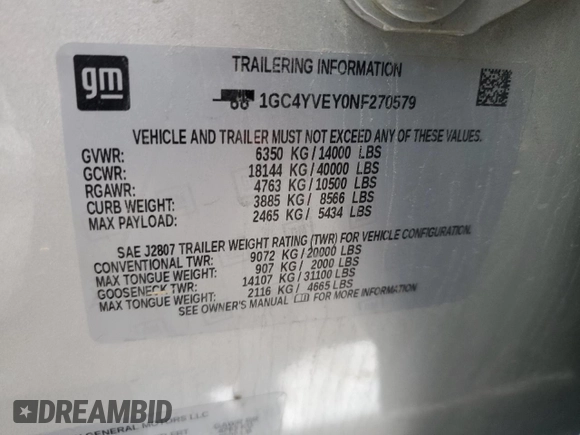 2022 Chevrolet Silverado 3500HD High Country with VIN 1GC4YVEY0NF270579, listed as a Copart auction lot 80861624 with 0 mi miles and Salvage Title. Bid and sale history available at carsss.com. Image 12.