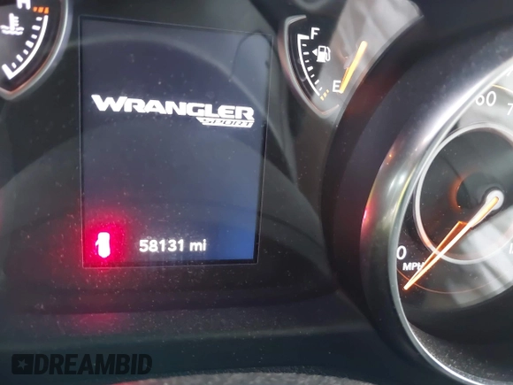 2019 Jeep Wrangler Unlimited Sport S with VIN 1C4HJXDG2KW516571, listed as a IAAI auction lot 42043223 with 58,131 mi miles and . Bid and sale history available at DreamBid. Image 7.