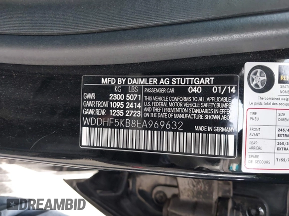 2014 Mercedes-Benz E 350 Sport с VIN WDDHF5KB8EA969632, выставлен на аукционе IAAI как лот 41718172 с пробегом 164 082 миль миль и . История ставок и продаж доступна на DreamBid. Изображение 9.