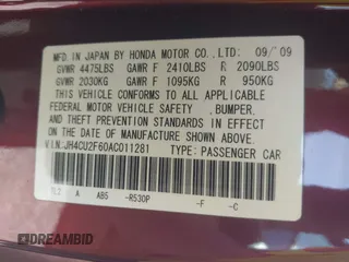 2010 Acura TSX z VIN JH4CU2F60AC011281, wystawiony jako IAAI lot #42148547 z przebiegiem 122 761 mil mil oraz . Historia ofert i sprzedaży dostępna na DreamBid. Obrazek 9.