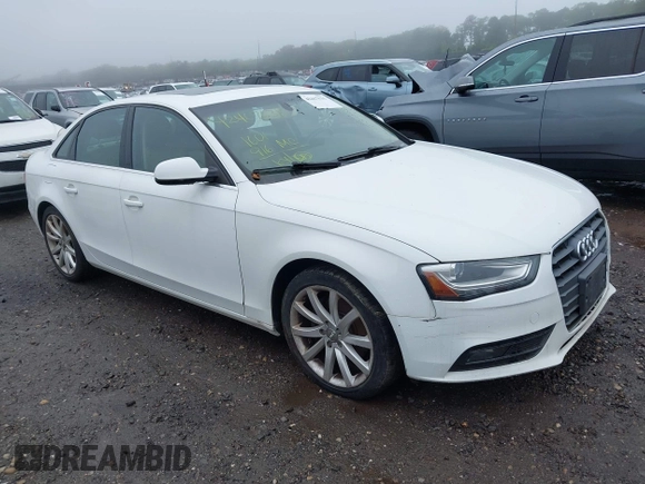 2013 Audi A4 Premium Plus with VIN WAUFFAFL8DN029705, listed as a IAAI auction lot 42467631 with 160,916 mi miles and . Bid and sale history available at DreamBid. Image 1.