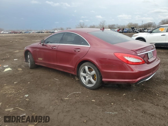 2013 Mercedes-Benz CLS 550 with VIN WDDLJ9BB0DA065725, listed as a Copart auction lot 52176415 with 93,629 mi miles and Salvage Title. Bid and sale history available at DreamBid. Image 2.