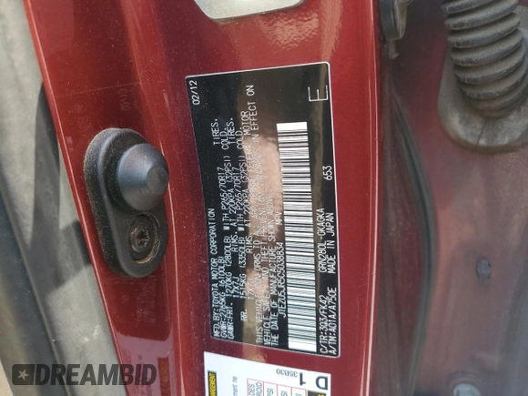 2012 Toyota 4Runner SR5 z VIN JTEZU5JR5C5038834, wystawiony jako Copart lot #54967155 z przebiegiem Nie podano mil oraz Szkoda całkowita • Salvage title. Historia ofert i sprzedaży dostępna na DreamBid. Obrazek 13.