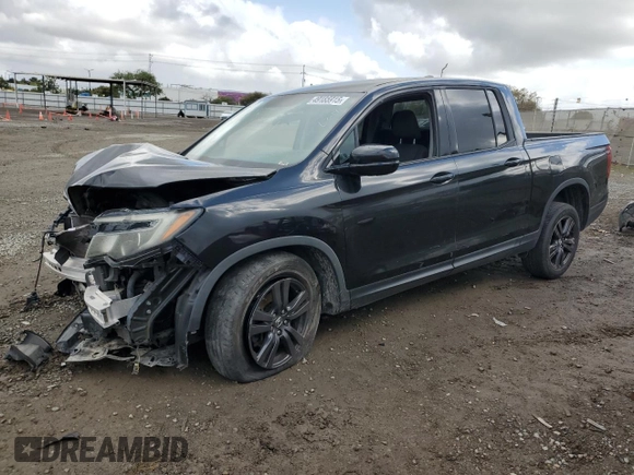 2019 Honda Ridgeline Sport with VIN 5FPYK3F17KB002256, listed as a Copart auction lot 49185915 with 62,481 mi miles and Salvage title. Bid and sale history available at DreamBid. Image 1.