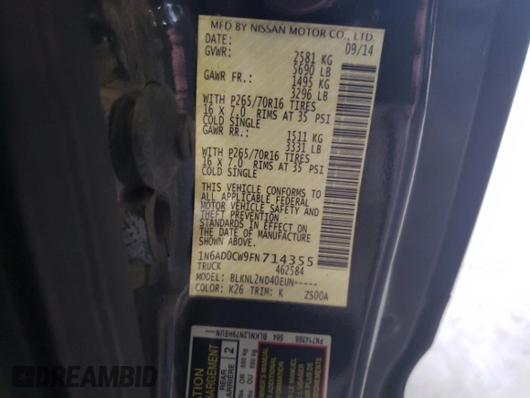 2015 Nissan Frontier SV z VIN 1N6AD0CW9FN714355, wystawiony jako Copart lot #48482675 z przebiegiem 76 835 mil mil oraz Czysty tytuł • Clean title. Historia ofert i sprzedaży dostępna na DreamBid. Obrazek 12.