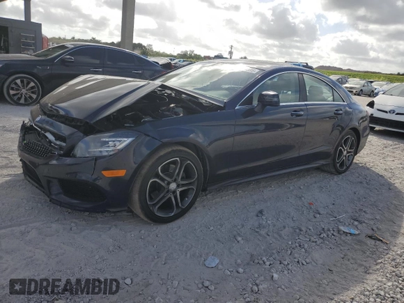 2015 Mercedes-Benz CLS 400 with VIN WDDLJ6HB8FA154029, listed as a Copart auction lot 45173395 with 63,889 mi miles and Salvage title. Bid and sale history available at DreamBid. Image 1.