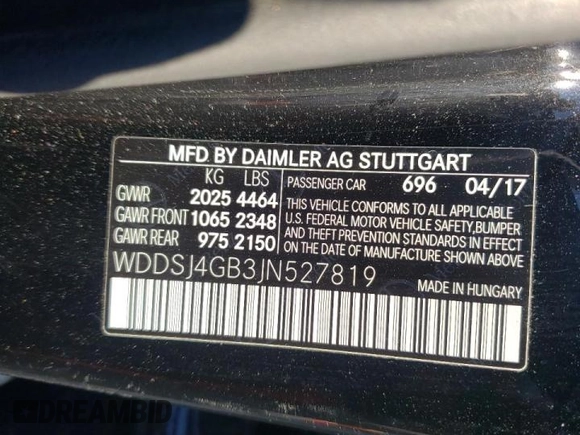 2018 Mercedes-Benz CLA with VIN WDDSJ4GB3JN527819, listed as a Copart auction lot 34890222 with 70,802 mi miles. Bid and sale history available at carsss.com. Image 10.