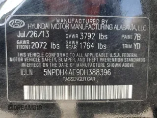 2013 Hyundai Elantra GLS z VIN 5NPDH4AE9DH388396, wystawiony jako Copart lot #48614055 z przebiegiem 96 982 mil mil oraz Szkoda całkowita • Salvage title. Historia ofert i sprzedaży dostępna na DreamBid. Obrazek 15.