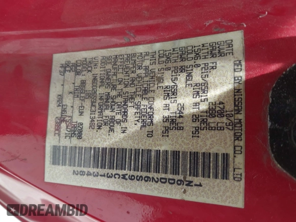 1998 Nissan Frontier XE z VIN 1N6DD26S9WC313482, wystawiony jako IAAI lot #42248356 z przebiegiem 285 719 mil mil oraz . Historia ofert i sprzedaży dostępna na DreamBid. Obrazek 9.