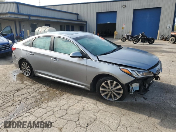 2017 Hyundai Sonata Sport with VIN 5NPE34AF2HH505222, listed as a Copart auction lot 55269045 with 122,860 mi miles and Salvage Title. Bid and sale history available at DreamBid. Image 4.