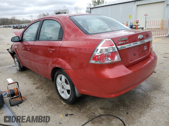 2007 Chevrolet Aveo LT with VIN KL1TG56667B086759, listed as a Copart auction lot 51053975 with 106,869 mi miles and Salvage title. Bid and sale history available at DreamBid. Image 2.