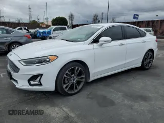 2019 Ford Fusion Titanium with VIN 3FA6P0D94KR184608, listed as a Copart auction lot 48831875 with 124,204 mi miles and Salvage Title. Bid and sale history available at carsss.com. Image 1.