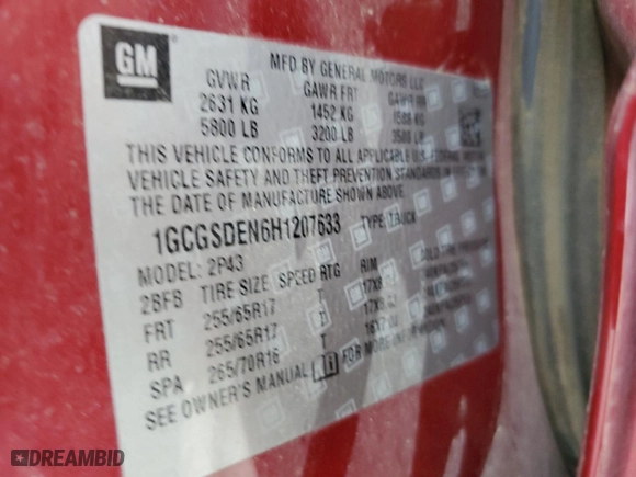 2017 Chevrolet Colorado 2WD Z71 with VIN 1GCGSDEN6H1207633, listed as a Copart auction lot 54233164 with 140,776 mi miles and Salvage Title. Bid and sale history available at carsss.com. Image 12.