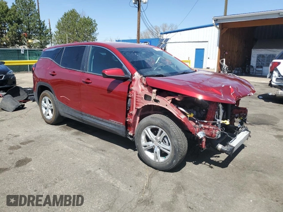 2024 GMC Terrain SLE with VIN 3GKALTEGXRL307375, listed as a Copart auction lot 52790335 with 22,995 mi miles and Salvage title. Bid and sale history available at DreamBid. Image 4.