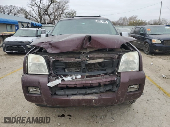 2007 Mercury Mountaineer Premier with VIN 4M2EU48877UJ14814, listed as a Copart auction lot 83023884 with 214,720 mi miles and Salvage Title. Bid and sale history available at carsss.com. Image 5.