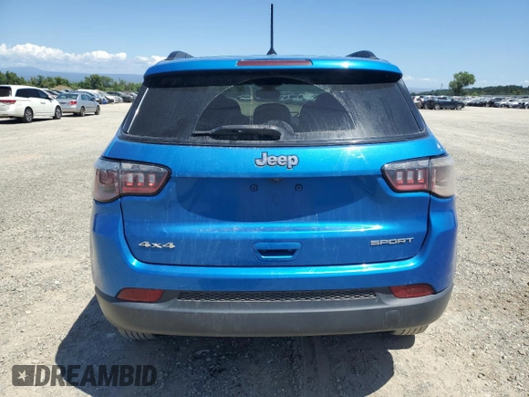2018 Jeep Compass Sport with VIN 3C4NJDAB7JT373681, listed as a Copart auction lot 58225285 with 95,542 mi miles and Salvage title. Bid and sale history available at DreamBid. Image 6.