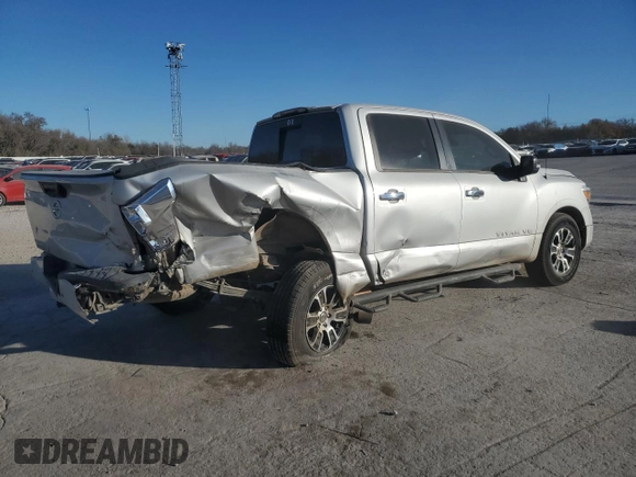 2020 Nissan Titan Platinum Reserve with VIN 1N6AA1EFXLN511854, listed as a Copart auction lot 83450044 with 75,894 mi miles and Salvage title. Bid and sale history available at DreamBid. Image 3.