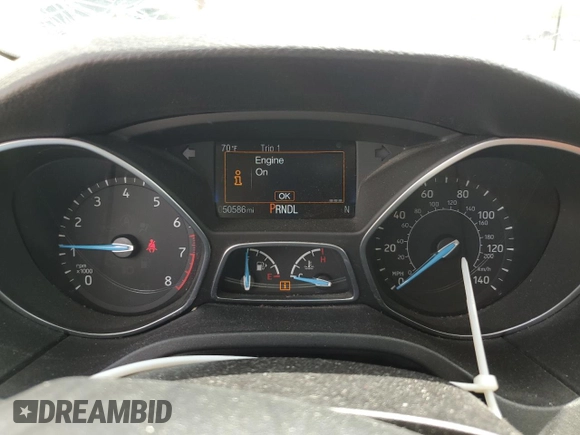 2017 Ford Focus SE with VIN 1FADP3F25HL228597, listed as a Copart auction lot 54885375 with 50,586 mi miles and Non Repairable. Bid and sale history available at DreamBid. Image 9.