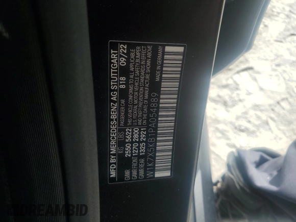 2023 Mercedes-Benz AMG GT 43 с VIN W1K7X5KB1PA054889, выставлен на аукционе Copart как лот 53025585 с пробегом 25 758 миль миль и Списание • Salvage title. История ставок и продаж доступна на DreamBid. Изображение 12.