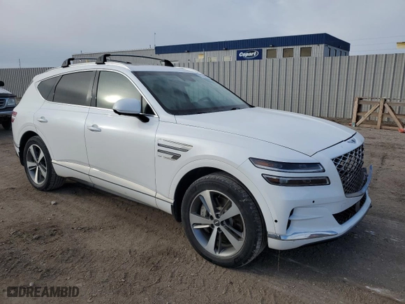 2022 Genesis GV80 with VIN KMUHCESC2NU078324, listed as a Copart auction lot 85782424 with 0 mi miles and Salvage Title. Bid and sale history available at carsss.com. Image 4.