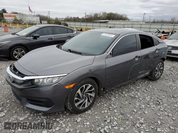 2016 Honda Civic Sedan EX with VIN 19XFC2F75GE012891, listed as a Copart auction lot 41578915 with 146,405 mi miles and Salvage Title. Bid and sale history available at carsss.com. Image 1.