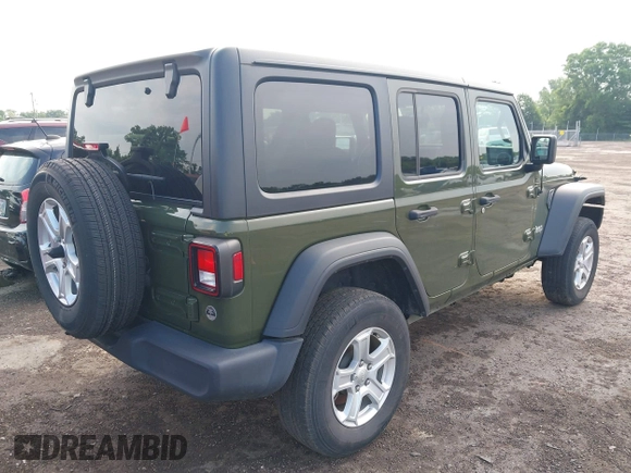 2021 Jeep Wrangler Unlimited Willys with VIN 1C4HJXDM9MW577585, listed as a IAAI auction lot 41739499 with 47,076 mi miles and . Bid and sale history available at DreamBid. Image 4.