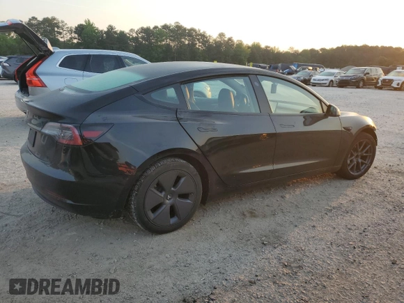 2022 Tesla Model 3 with VIN 5YJ3E1EA9NF369969, listed as a Copart auction lot 53670175 with 93,002 mi miles and Clean Title. Bid and sale history available at carsss.com. Image 3.