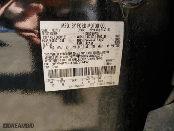 2011 Ford Explorer with VIN 1FMHK7B81BGA44457, listed as a Copart auction lot 48275415 with 143,463 mi miles and Salvage Title. Bid and sale history available at carsss.com. Image 14.