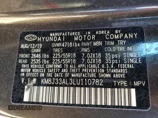 2020 Hyundai Tucson Sport with VIN KM8J33AL3LU110782, listed as a Copart auction lot 87068294 with 24,782 mi miles and Salvage title. Bid and sale history available at DreamBid. Image 14.