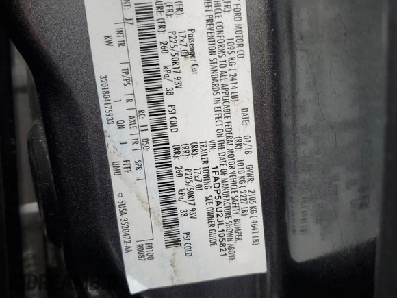 2018 Ford C-Max SE with VIN 1FADP5AU2JL105821, listed as a Copart auction lot 55947505 with 60,379 mi miles and Salvage Title. Bid and sale history available at DreamBid. Image 13.