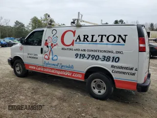 2020 Chevrolet Express Cargo Van with VIN 1GCWGAFG5L1254320, listed as a Copart auction lot 39557064 with 0 mi miles and Salvage Title. Bid and sale history available at carsss.com. Image 2.