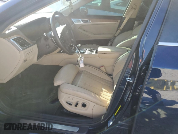 2019 Genesis G80 3.8L with VIN KMTFN4JE1KU328151, listed as a Copart auction lot 76100034 with 52,260 mi miles and Salvage Title. Bid and sale history available at DreamBid. Image 7.