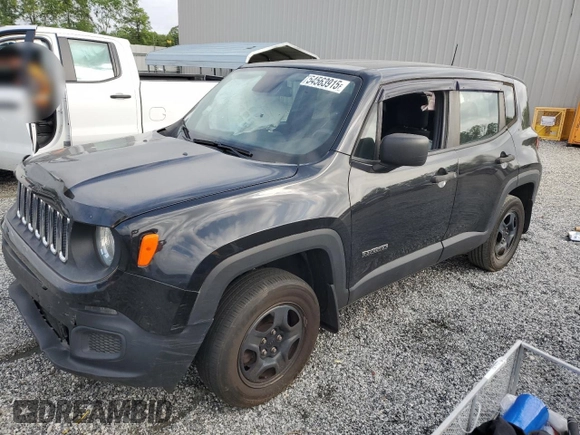 2018 Jeep Renegade Sport с VIN ZACCJBAB9JPH29597, выставлен на аукционе Copart как лот 54563915 с пробегом 88 042 миль миль и Списание • Salvage title. История ставок и продаж доступна на DreamBid. Изображение 1.