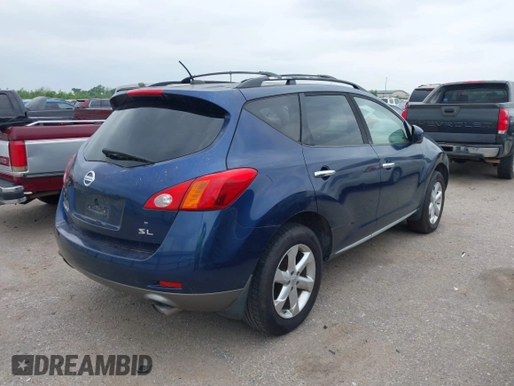 2009 Nissan Murano S with VIN JN8AZ18UX9W004840, listed as a IAAI auction lot 42040378 with 150,667 mi miles. Bid and sale history available at carsss.com. Image 4.