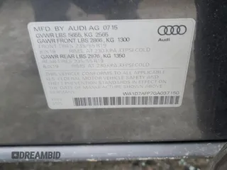 2016 Audi Q5 Premium Plus with VIN WA1D7AFP7GA037150, listed as a Copart auction lot 58072105 with 91,491 mi miles and Salvage title. Bid and sale history available at DreamBid. Image 14.