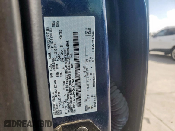 2016 Ford F-150 XL z VIN 1FTEW1CP4GKE82487, wystawiony jako Copart lot #63035725 z przebiegiem 109 985 mil mil oraz Szkoda całkowita • Salvage title. Historia ofert i sprzedaży dostępna na DreamBid. Obrazek 12.