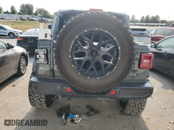 2020 Jeep Wrangler Unlimited Sahara with VIN 1C4HJXEM2LW337002, listed as a Copart auction lot 71056504 with 0 mi miles and Salvage Title. Bid and sale history available at carsss.com. Image 6.