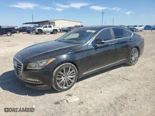 2015 Hyundai Genesis 5.0L with VIN KMHGN4JF1FU064264, listed as a Copart auction lot 45458375 with 113,715 mi miles and Salvage Title. Bid and sale history available at carsss.com. Image 1.